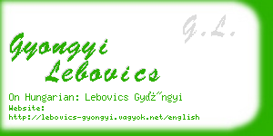 gyongyi lebovics business card